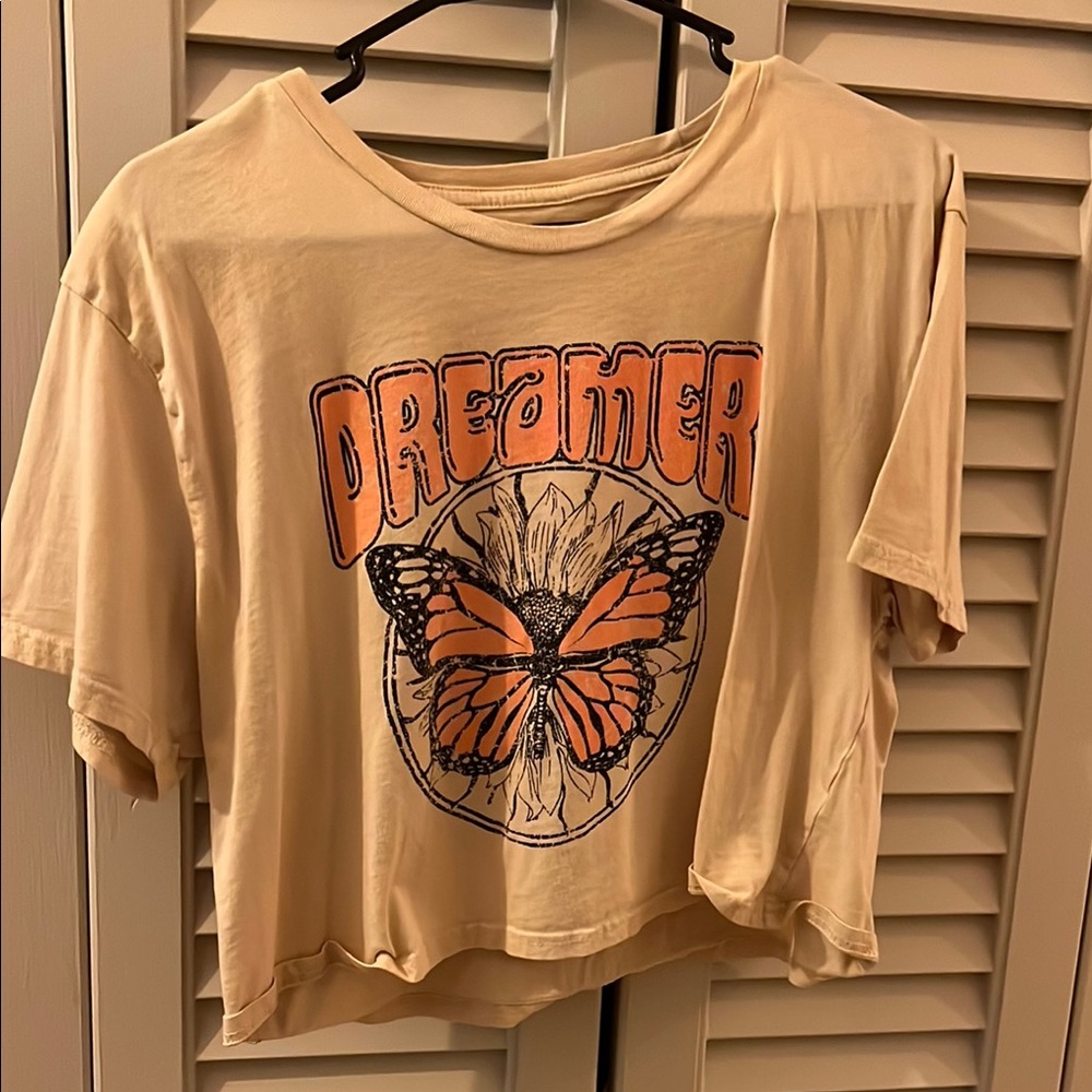 Dreamer Butterfly Graphic Tee - Cream